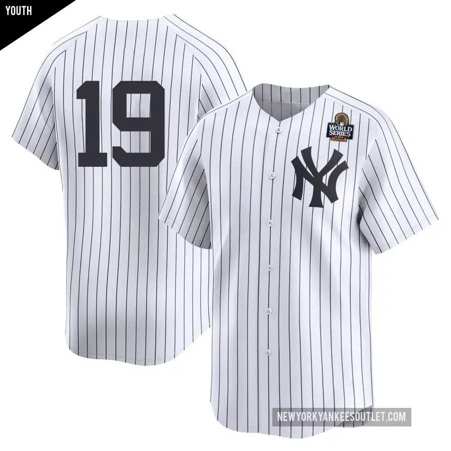 Youth New York Yankees ＃19 Masahiro Tanaka Limited White Yankee Home 2nd 2024 World Series Jersey