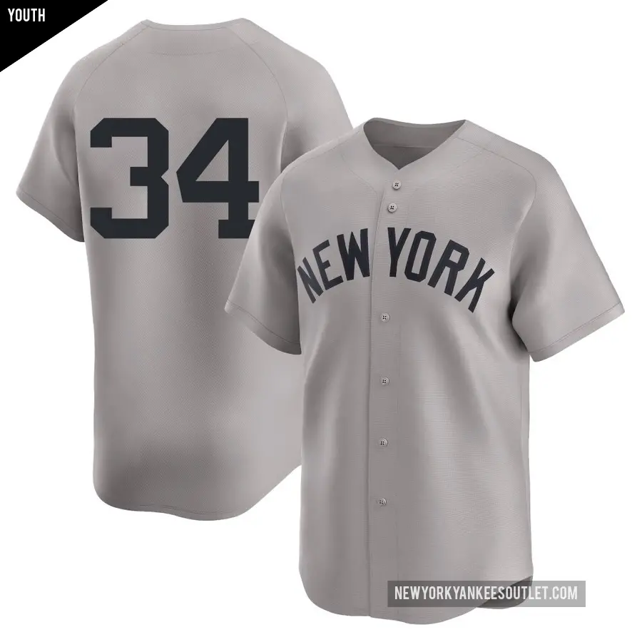 Youth New York Yankees ＃34 JT Brubaker Limited Gray Away 2nd Jersey