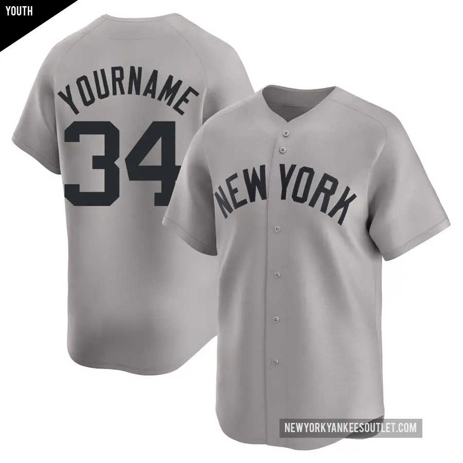 Youth New York Yankees ＃34 JT Brubaker Limited Gray Away Jersey