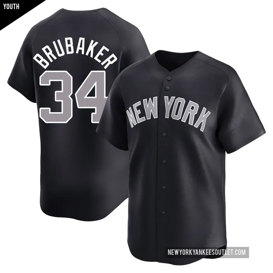 Youth New York Yankees ＃34 JT Brubaker Limited Navy Alternate Jersey