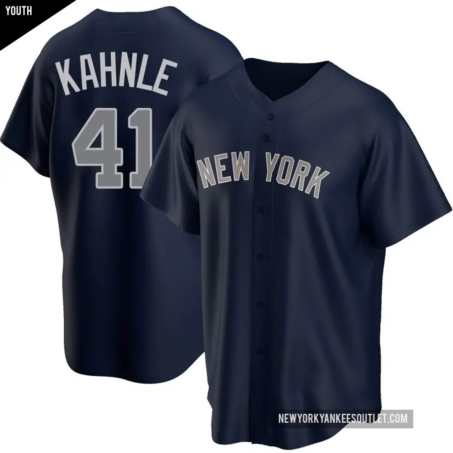 Youth New York Yankees ＃41 Tommy Kahnle Replica Navy Alternate Jersey