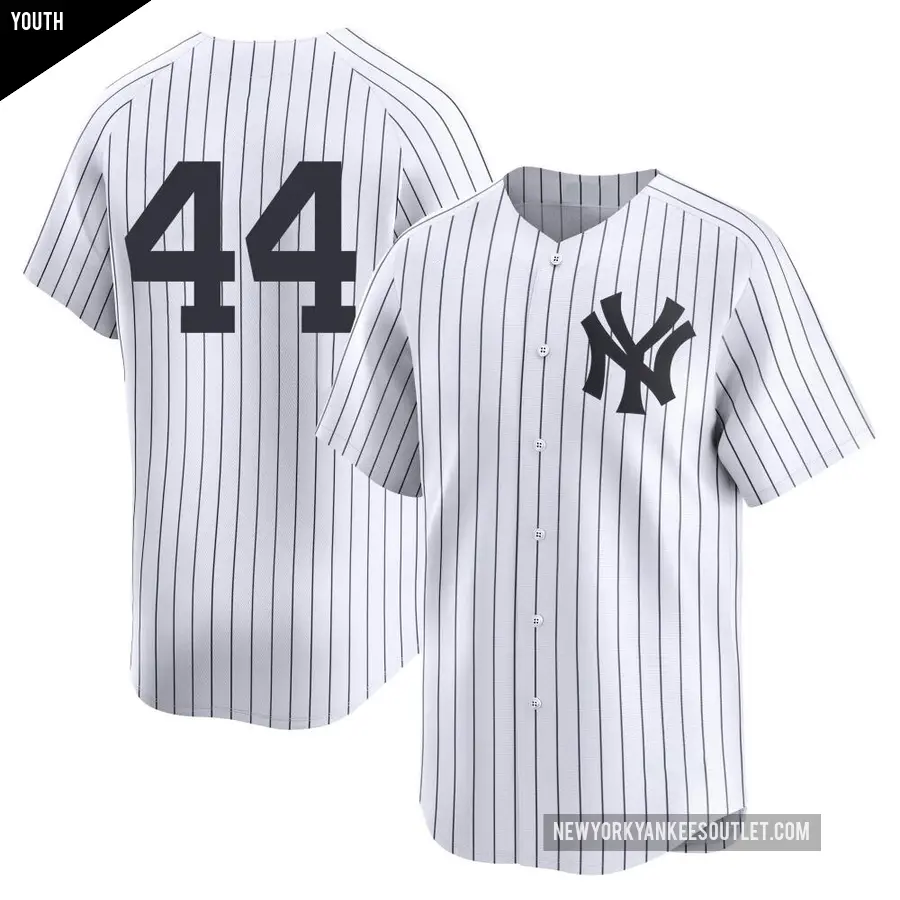 Youth New York Yankees ＃44 Reggie Jackson Limited White Yankee Home 2nd Jersey