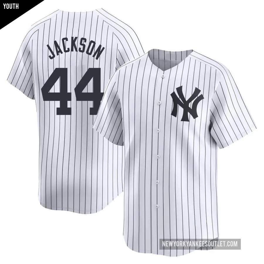 Youth New York Yankees ＃44 Reggie Jackson Limited White Yankee Home Jersey