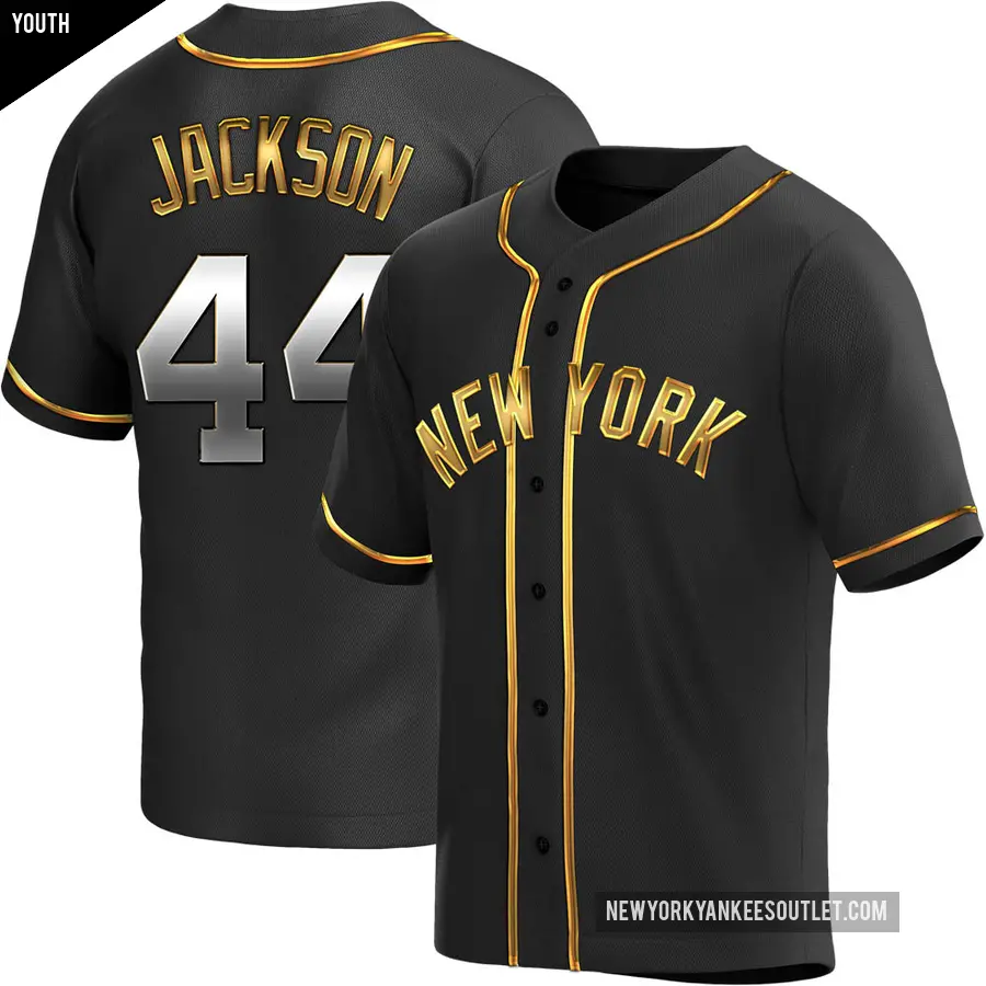 Youth New York Yankees ＃44 Reggie Jackson Replica Gold Black en Alternate Jersey