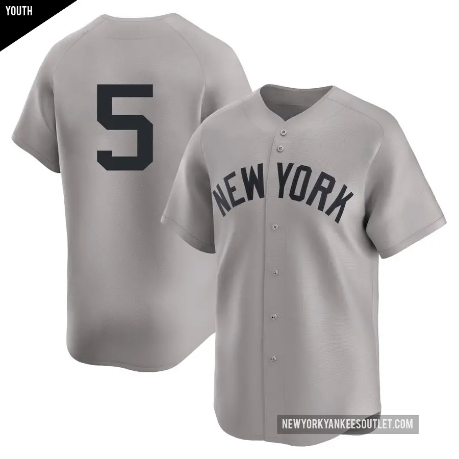 Youth New York Yankees ＃5 Joe DiMaggio Limited Gray Away 2nd Jersey