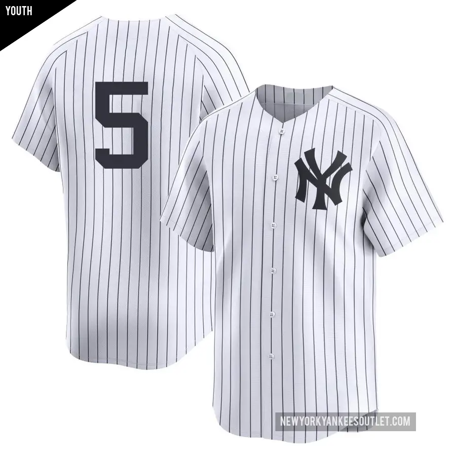 Youth New York Yankees ＃5 Joe DiMaggio Limited White Yankee Home 2nd Jersey