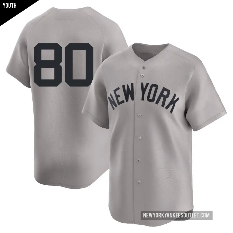 Youth New York Yankees ＃80 Everson Pereira Limited Gray Away 2nd Jersey